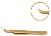 Επαγγελματική λαβίδα για τοποθέτηση eyelash extensions χρυσή